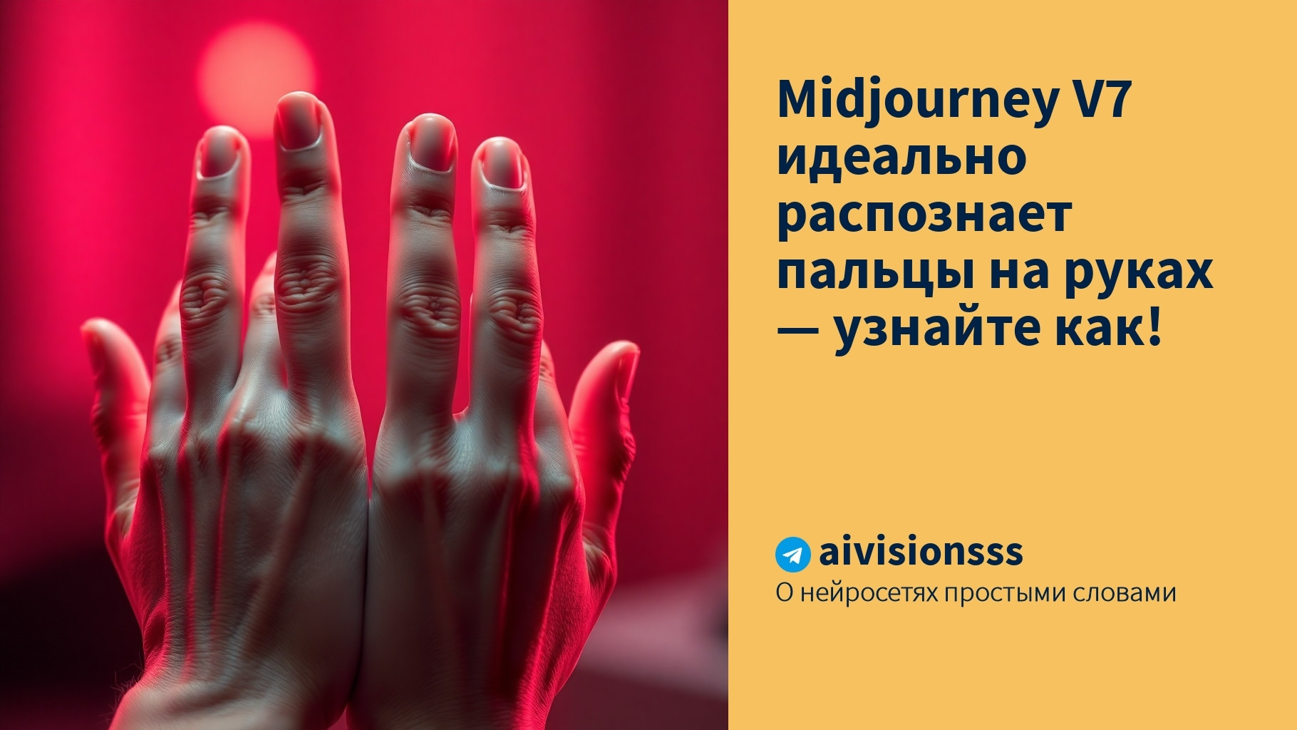 Вы сейчас просматриваете Midjourney V7 идеально распознает пальцы на руках — узнайте как!