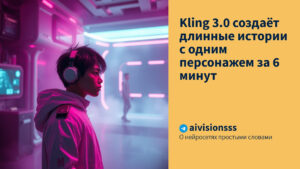 Читать далее о этой статье Kling 3.0 создаёт длинные истории с одним персонажем за 6 минут