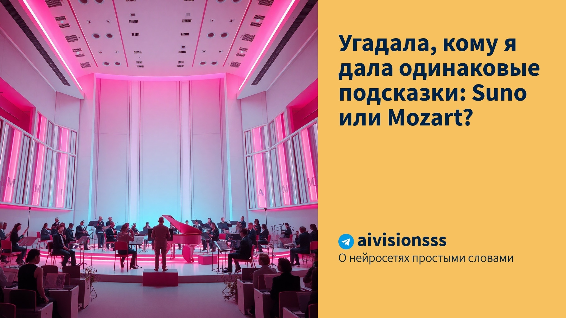 Читать далее о этой статье Угадала, кому я дала одинаковые подсказки: Suno или Mozart?