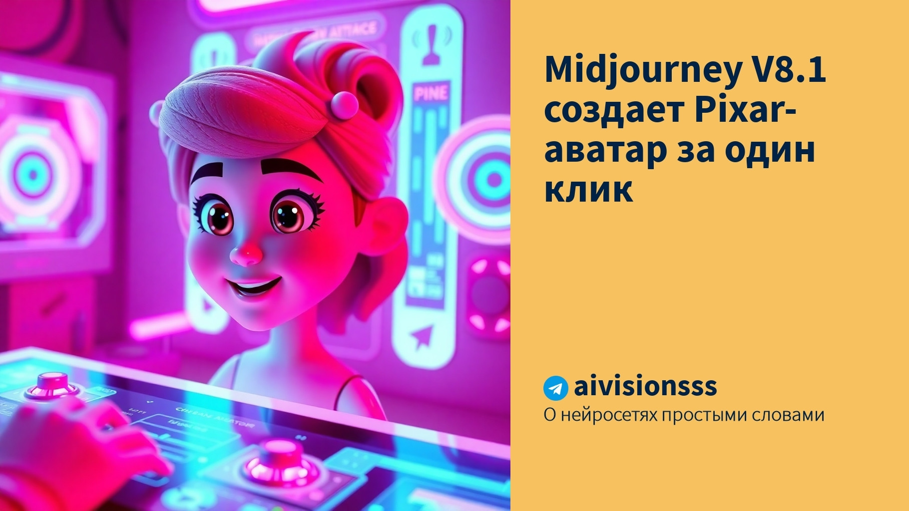 Читать далее о этой статье Midjourney V8.1 создает Pixar-аватар за один клик